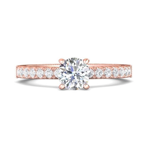 FlyerFit&reg; 18K Pink Gold Vintage Engagement Ring