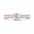 FlyerFit® 14K Pink Gold Shank And White Gold Top Vintage Engagement Ring