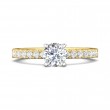 FlyerFit® 18K Yellow Gold Shank And White Gold Top Vintage Engagement Ring