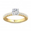 FlyerFit® 18K Yellow Gold Shank And White Gold Top Vintage Engagement Ring