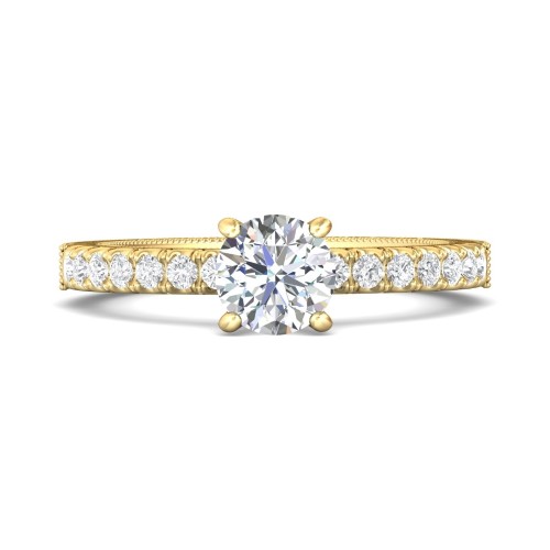 FlyerFit&reg; 14K Yellow Gold Vintage Engagement Ring