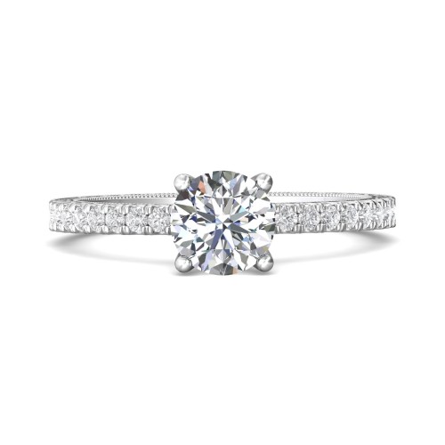 FlyerFit&reg; Platinum Vintage Engagement Ring