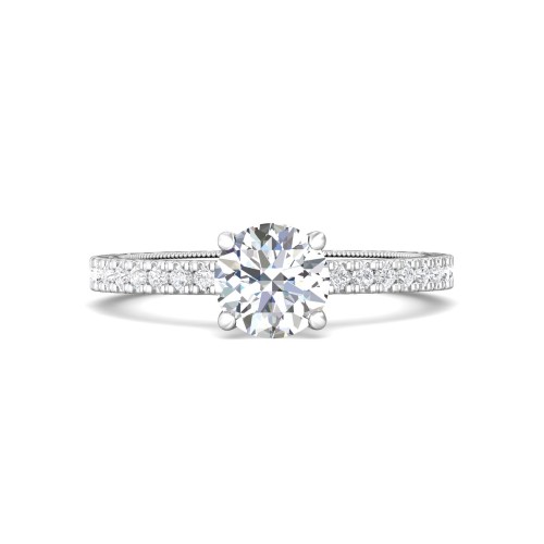 FlyerFit&reg; 14K White Gold Vintage Engagement Ring