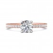 FlyerFit® 14K Pink Gold Shank And White Gold Top Vintage Engagement Ring
