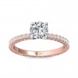FlyerFit® 14K Pink Gold Shank And White Gold Top Vintage Engagement Ring