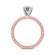 FlyerFit® 14K Pink Gold Shank And White Gold Top Vintage Engagement Ring