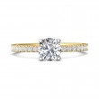 FlyerFit® 18K Yellow Gold Shank And White Gold Top Vintage Engagement Ring