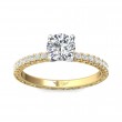 FlyerFit® 18K Yellow Gold Shank And White Gold Top Vintage Engagement Ring