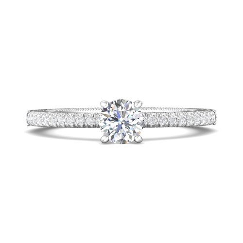FlyerFit&reg; Platinum Vintage Engagement Ring