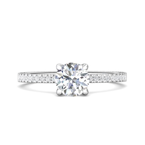 FlyerFit&reg; 14K White Gold Vintage Engagement Ring