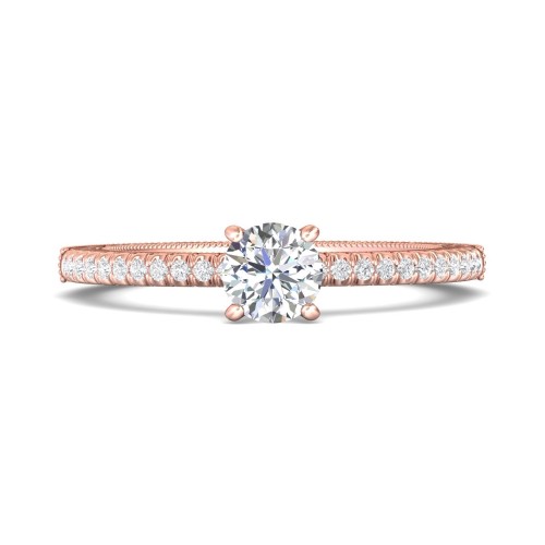 FlyerFit&reg; 14K Pink Gold Vintage Engagement Ring