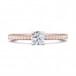 FlyerFit® 14K Pink Gold Shank And White Gold Top Vintage Engagement Ring
