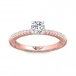 FlyerFit® 14K Pink Gold Shank And White Gold Top Vintage Engagement Ring