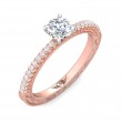 FlyerFit® 14K Pink Gold Shank And White Gold Top Vintage Engagement Ring