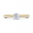 FlyerFit® 18K Yellow Gold Shank And White Gold Top Vintage Engagement Ring