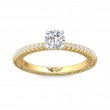 FlyerFit® 18K Yellow Gold Shank And White Gold Top Vintage Engagement Ring