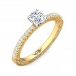 FlyerFit® 18K Yellow Gold Shank And White Gold Top Vintage Engagement Ring