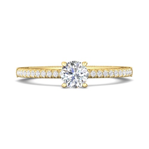 FlyerFit&reg; 14K Yellow Gold Vintage Engagement Ring
