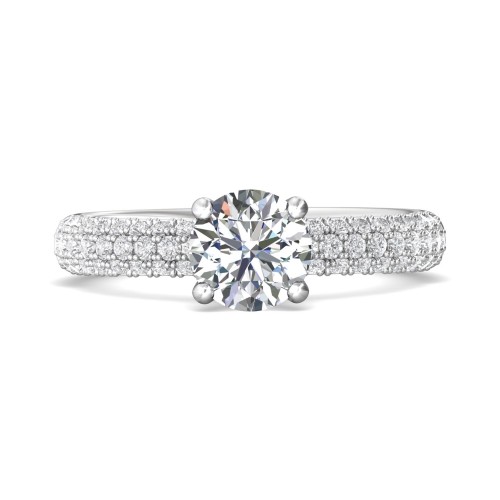 FlyerFit&reg; Platinum Micropave Engagement Ring