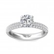 FlyerFit® 18K White Gold Micropave Engagement Ring