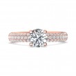 FlyerFit® 18K Pink Gold Micropave Engagement Ring