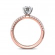 FlyerFit® 18K Pink Gold Shank And White Gold Top Micropave Engagement Ring