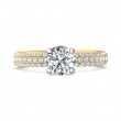 FlyerFit® 14K Yellow and 14K White Gold Micropave Engagement Ring