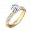 FlyerFit® 14K Yellow and 14K White Gold Micropave Engagement Ring