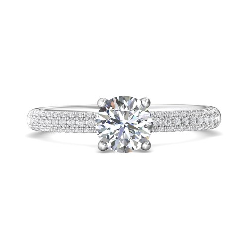 FlyerFit&reg; Platinum Micropave Engagement Ring