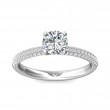 FlyerFit® 18K White Gold Micropave Engagement Ring