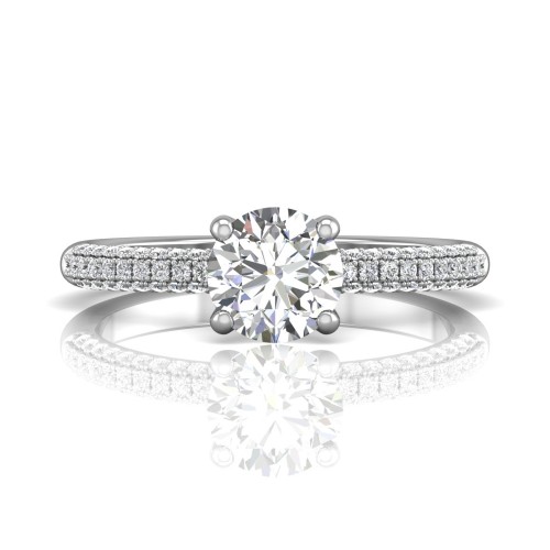 FlyerFit&reg; 14K White Gold Micropave Engagement Ring