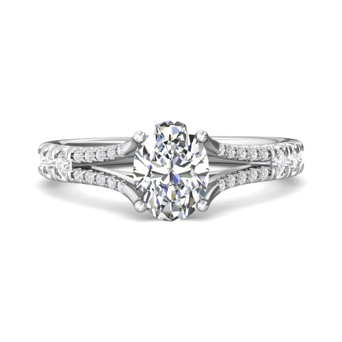 FlyerFit&reg; 14K White Gold Split Shank Engagement Ring