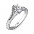 FlyerFit® 14K White Gold Split Shank Engagement Ring