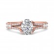 FlyerFit® 18K Pink Gold Split Shank Engagement Ring