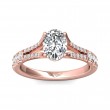 FlyerFit® 18K Pink Gold Split Shank Engagement Ring