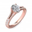 FlyerFit® 18K Pink Gold Split Shank Engagement Ring