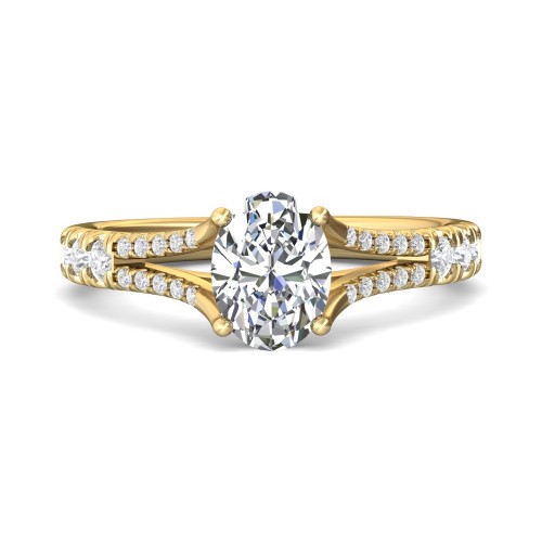 FlyerFit&reg; 14K Yellow Gold Split Shank Engagement Ring