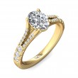FlyerFit® 18K Yellow Gold Split Shank Engagement Ring