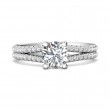 FlyerFit® 18K White Gold Split Shank Engagement Ring