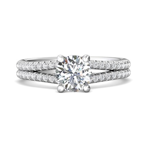 FlyerFit&reg; Platinum Split Shank Engagement Ring