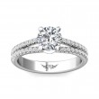 FlyerFit® 18K White Gold Split Shank Engagement Ring