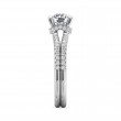 FlyerFit® 18K White Gold Split Shank Engagement Ring