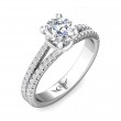 FlyerFit® 18K White Gold Split Shank Engagement Ring