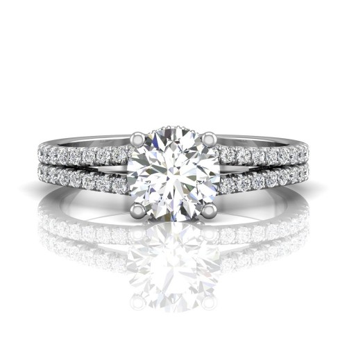 FlyerFit&reg; 14K White Gold Split Shank Engagement Ring