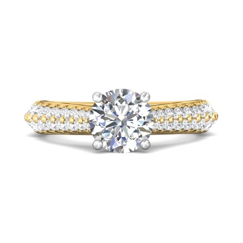 FlyerFit&reg; 18K Yellow Gold Shank And White Gold Top Encore Engagement Ring