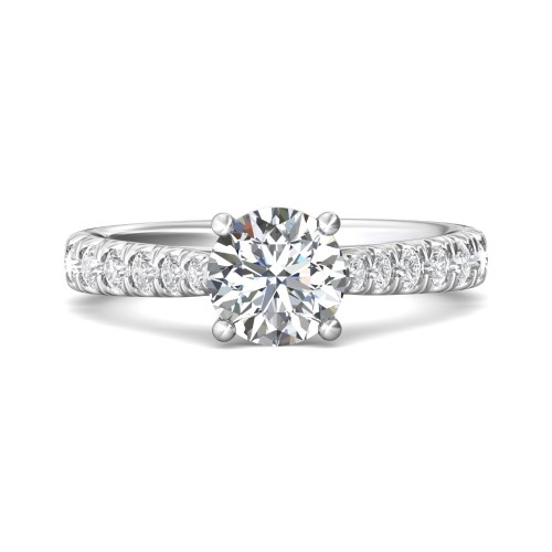 FlyerFit&reg; 14K White Gold Micropave Engagement Ring