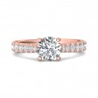 FlyerFit® 14K Pink Gold Micropave Engagement Ring