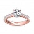 FlyerFit® 14K Pink Gold Micropave Engagement Ring