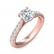 FlyerFit® 14K Pink Gold Micropave Engagement Ring