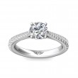 FlyerFit® 14K White Gold Micropave Engagement Ring